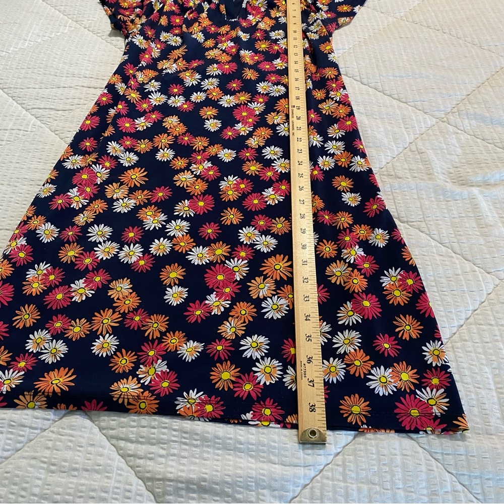 Jones New York Stretch Floral Daisy Print Short Sleeve Dress Size: M - Picture 7 of 13
